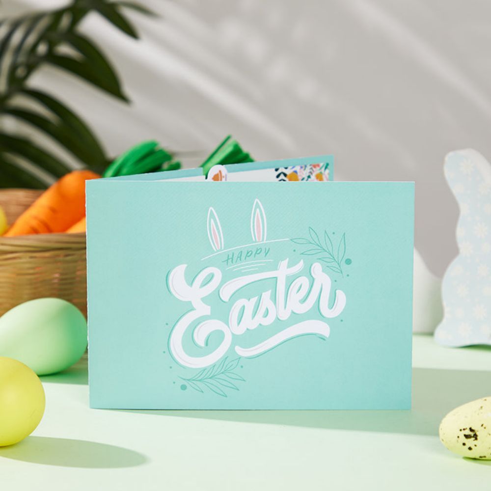 Oeuf De Lapin De Pâques 3d Pop Up Carte De Vœux - votrecollierprenomfr