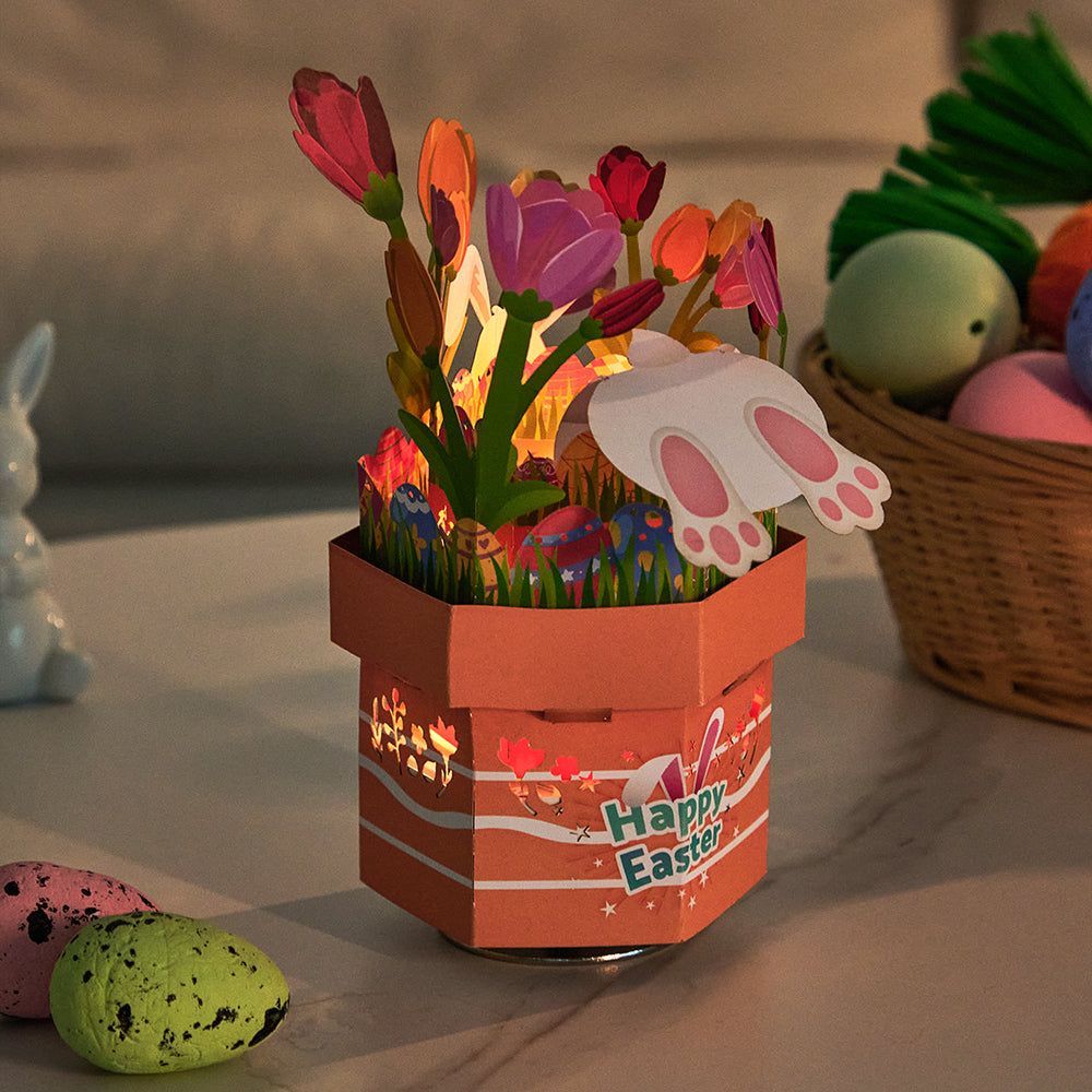 Boîte À Musique En Papier 3d Lapin De Pâques - votrecollierprenomfr