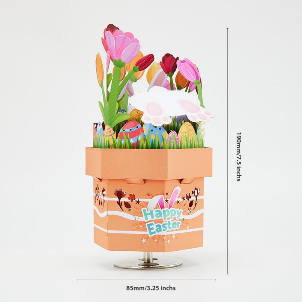 Boîte À Musique En Papier 3d Lapin De Pâques - votrecollierprenomfr