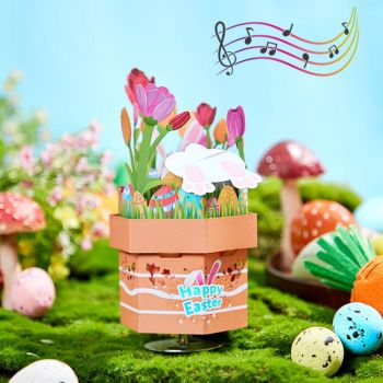Boîte À Musique En Papier 3d Lapin De Pâques - votrecollierprenomfr