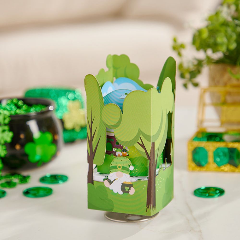 Boîte À Musique En Papier 3d Des Nains Verts De La Saint-patrick - votrecollierprenomfr