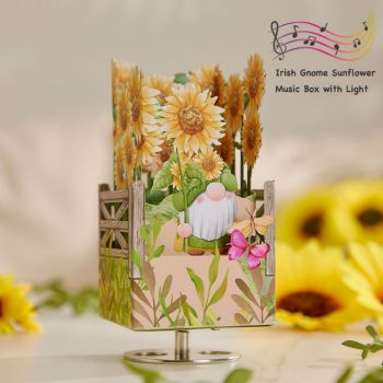 Boîte À Musique En Papier 3d Gnome Tournesol - votrecollierprenomfr