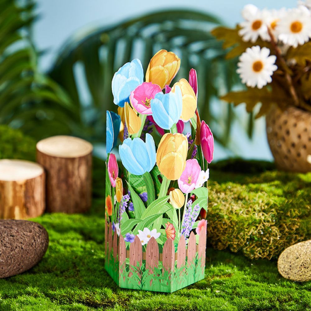 Boîte À Musique En Papier 3d Tulipe Fleurs Printanières - votrecollierprenomfr