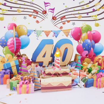 Lumières Et Musique 40e Joyeux Anniversaire 3d Pop Up Carte De Voeux Pour Elle Ou Lui - votrecollierprenomfr