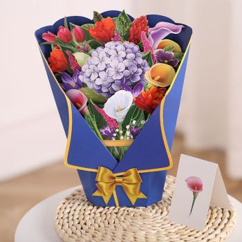 Hortensia Ball 3d Pop Up Carte De Voeux Bouquet De Fleurs Carte Pop-up - votrecollierprenomfr