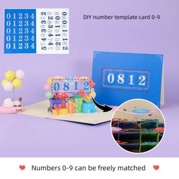 Diy Number Gift Box 3d Pop Up Carte De Voeux Cadeau D'anniversaire Cadeau Commémoratif - votrecollierprenomfr