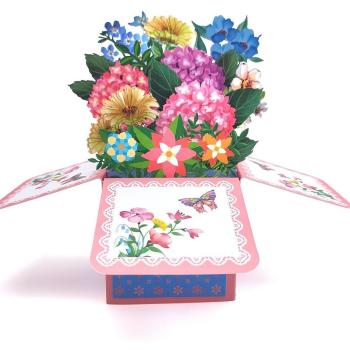 Hortensia Pop Up Box Carte Fleur 3d Pop Up Carte De Voeux - votrecollierprenomfr