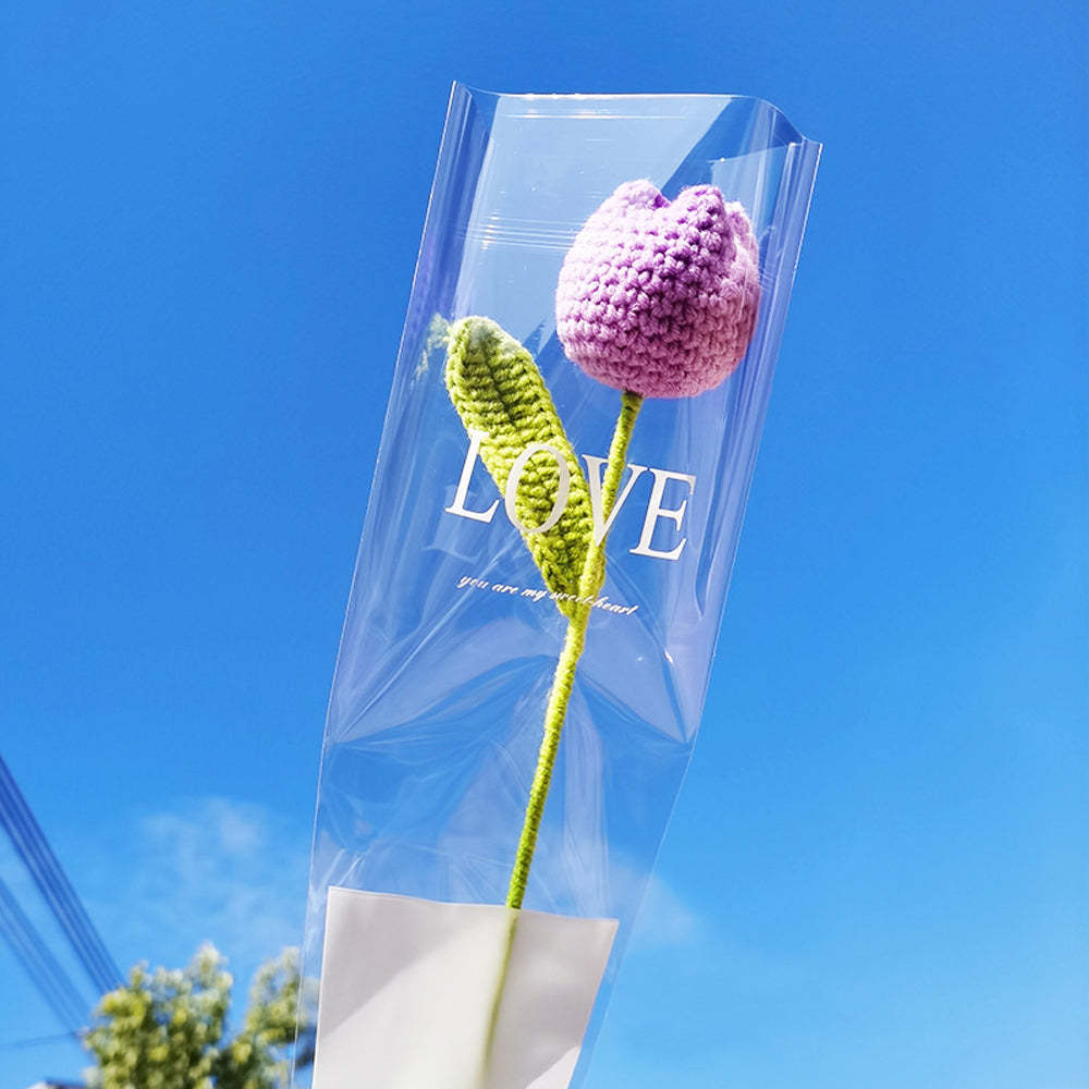 1pc Fleur Au Crochet Cadeau De Fleur Tricoté À La Main Pour Elle - votrecollierprenomfr