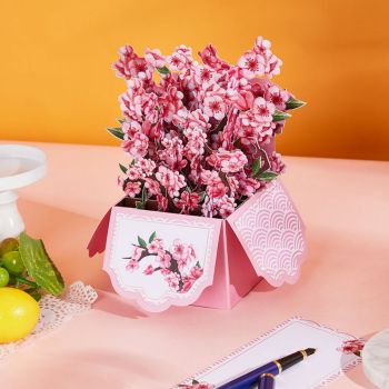 Fleur De Cerisier Pop Up Box Carte Fleur 3d Pop Up Carte De Vœux - votrecollierprenomfr