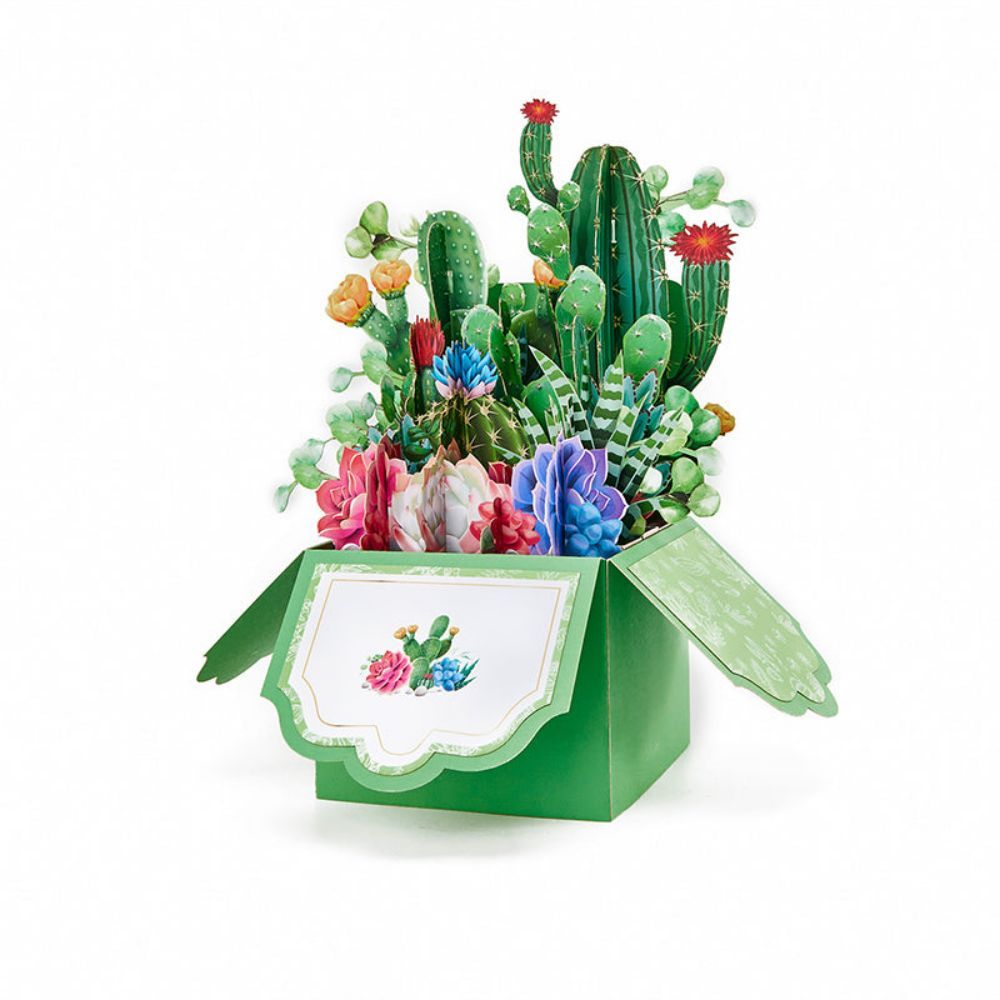 Cactus Pop Up Box Carte Fleur 3d Pop Up Carte De Vœux - votrecollierprenomfr