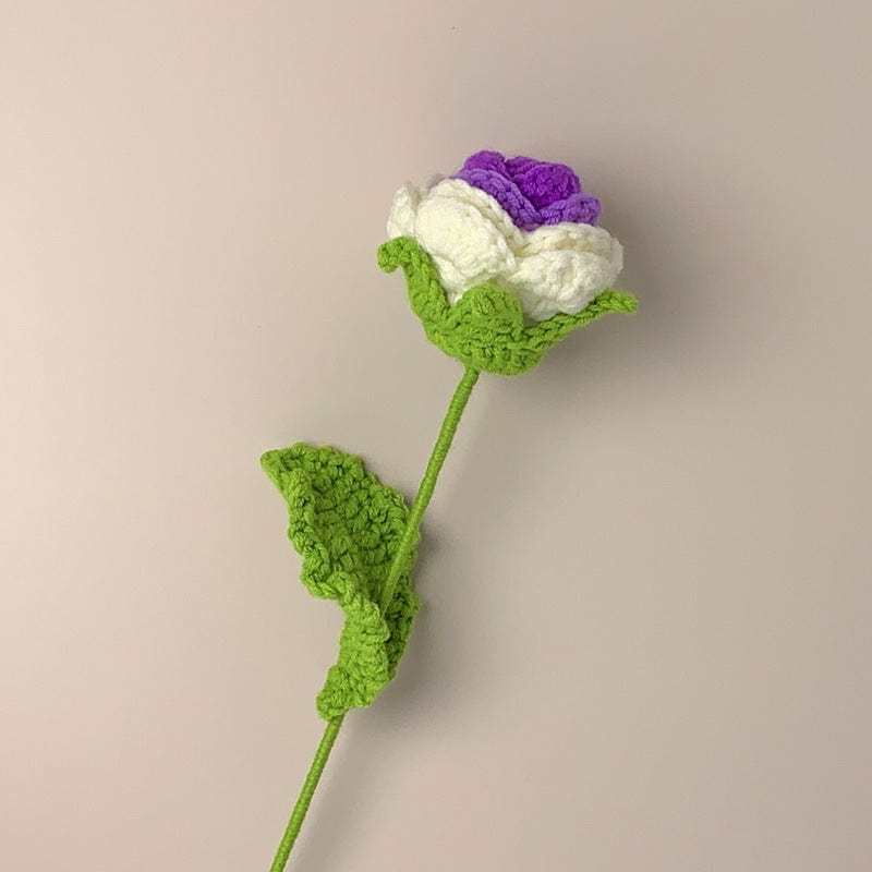 Cadeau De Fleur Tricoté À La Main De Fleur De Crochet De Roses Pour L'amant - votrecollierprenomfr