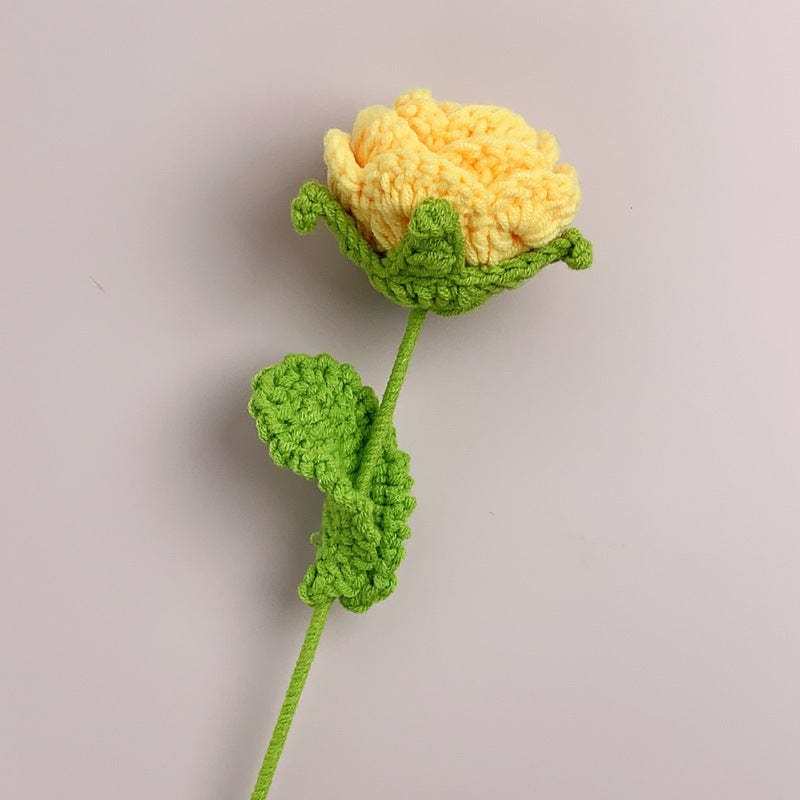 Cadeau De Fleur Tricoté À La Main De Fleur De Crochet De Roses Pour L'amant - votrecollierprenomfr