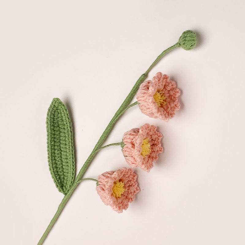 Fleur D'orchidée De Cloche Au Crochet Cadeau De Fleur Tricoté À La Main Pour Les Amoureux - votrecollierprenomfr