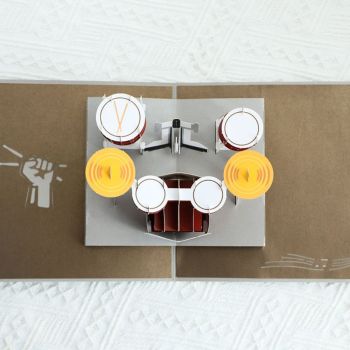Fête Des Pères 3d Pop Up Card Drum Kit Carte De Voeux Pour Papa - votrecollierprenomfr