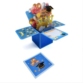 Félicitations 3d Pop Up Box Card Diplômé Carte De Vœux - votrecollierprenomfr