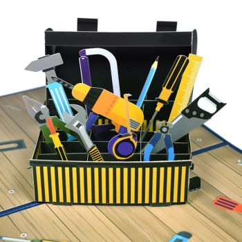 Carte De Voeux 3d Pop Up Card Toolbox Pour La Fête Des Pères Pour Papa - votrecollierprenomfr