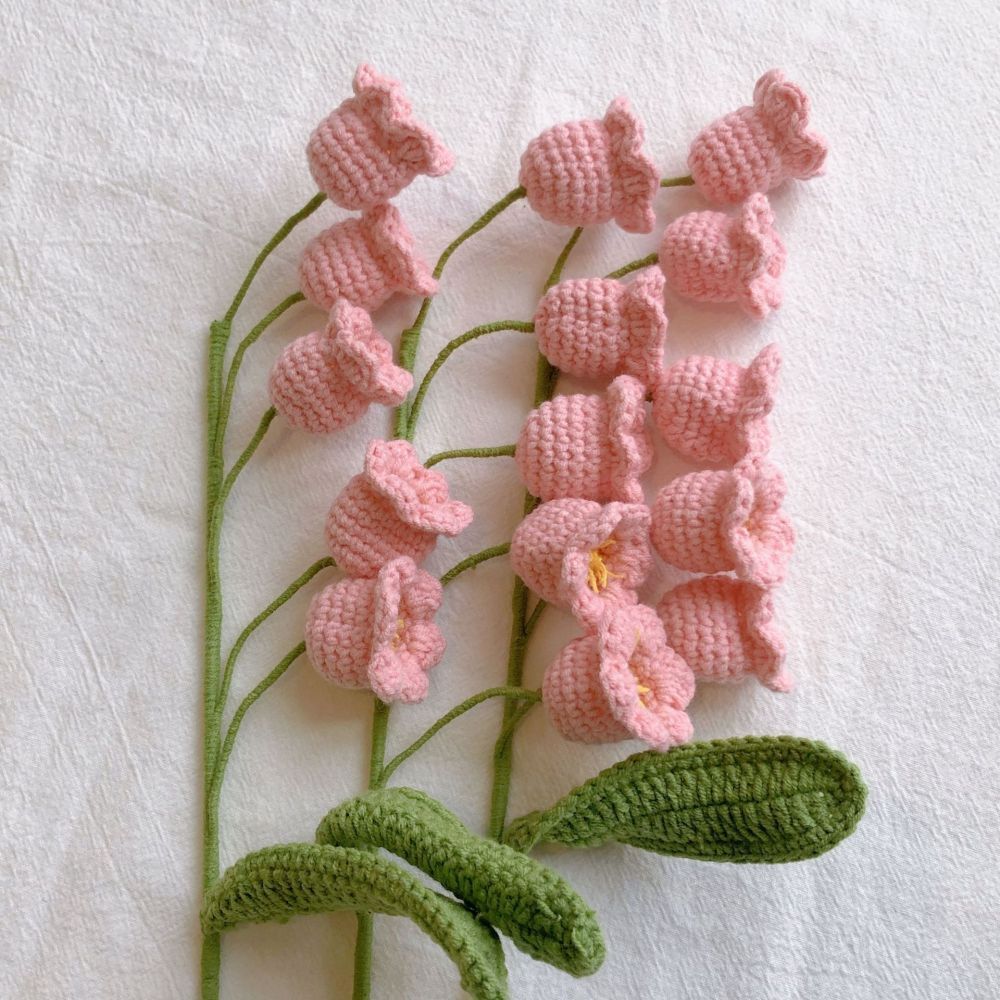 1pc Fait À La Main Tricoté Fleur Cloche Orchidée Crochet Fleur Cadeau Pour Elle - votrecollierprenomfr