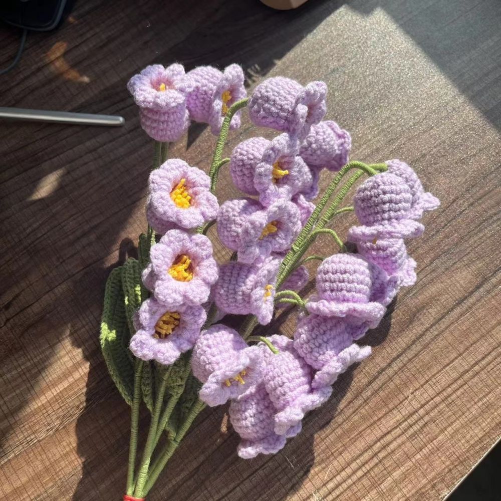 1pc Fait À La Main Tricoté Fleur Cloche Orchidée Crochet Fleur Cadeau Pour Elle - votrecollierprenomfr