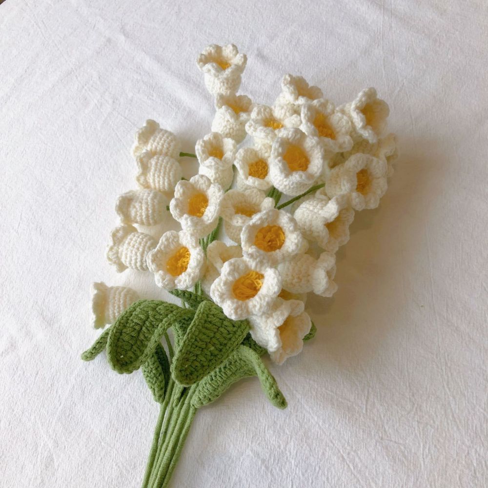1pc Fait À La Main Tricoté Fleur Cloche Orchidée Crochet Fleur Cadeau Pour Elle - votrecollierprenomfr