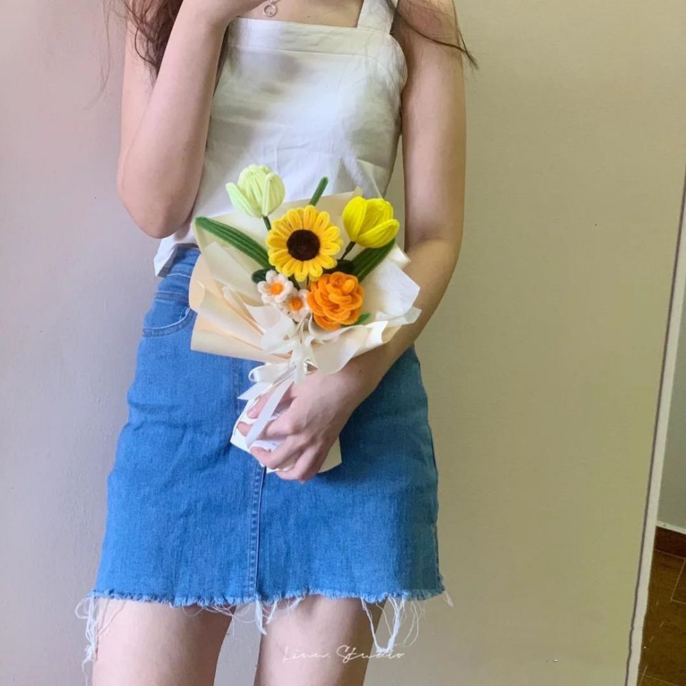 Pipe Cleaner Fleurs Bouquet Fait À La Main Twist Stick Bouquet Cadeau Pour Elle - votrecollierprenomfr