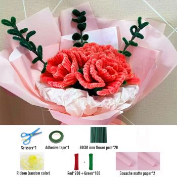Diy Pipe Cleaner Carnation Bouquet Fait À La Main Twist Stick Bouquet Cadeau Pour Elle - votrecollierprenomfr