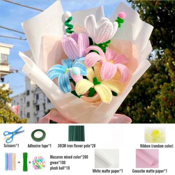 Diy Pipe Cleaner Lily Bouquet Fait À La Main Twist Stick Bouquet Cadeau - votrecollierprenomfr