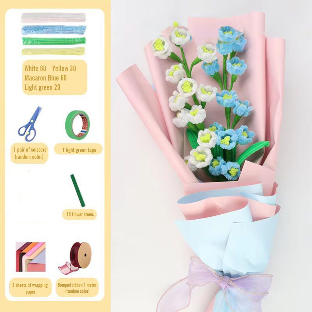 Bricolage Cure-pipe Fleurs Bouquet Fait À La Main Twist Stick Bouquet Cadeau Pour Amoureux - votrecollierprenomfr