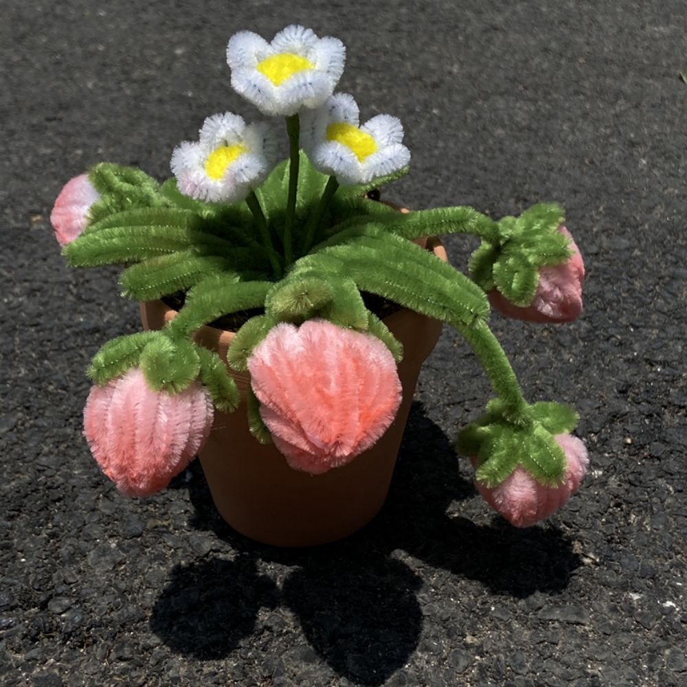 Cure-pipe Plante En Pot Faite À La Main Cadeau De Fleurs De Bâton De Torsion - votrecollierprenomfr