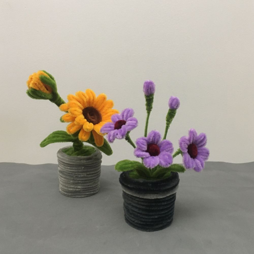 Pipe Cleaner Plante En Pot Fait À La Main Twist Stick Fleurs Cadeau Pour Elle Ou Lui - votrecollierprenomfr