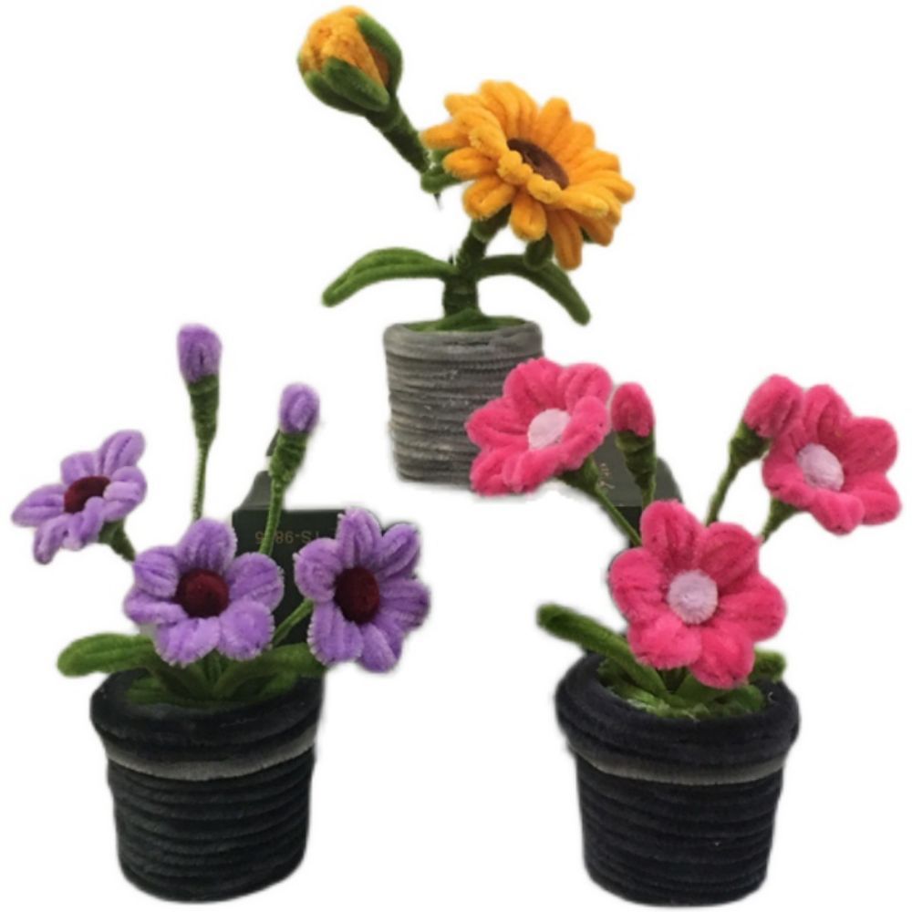 Pipe Cleaner Plante En Pot Fait À La Main Twist Stick Fleurs Cadeau Pour Elle Ou Lui - votrecollierprenomfr