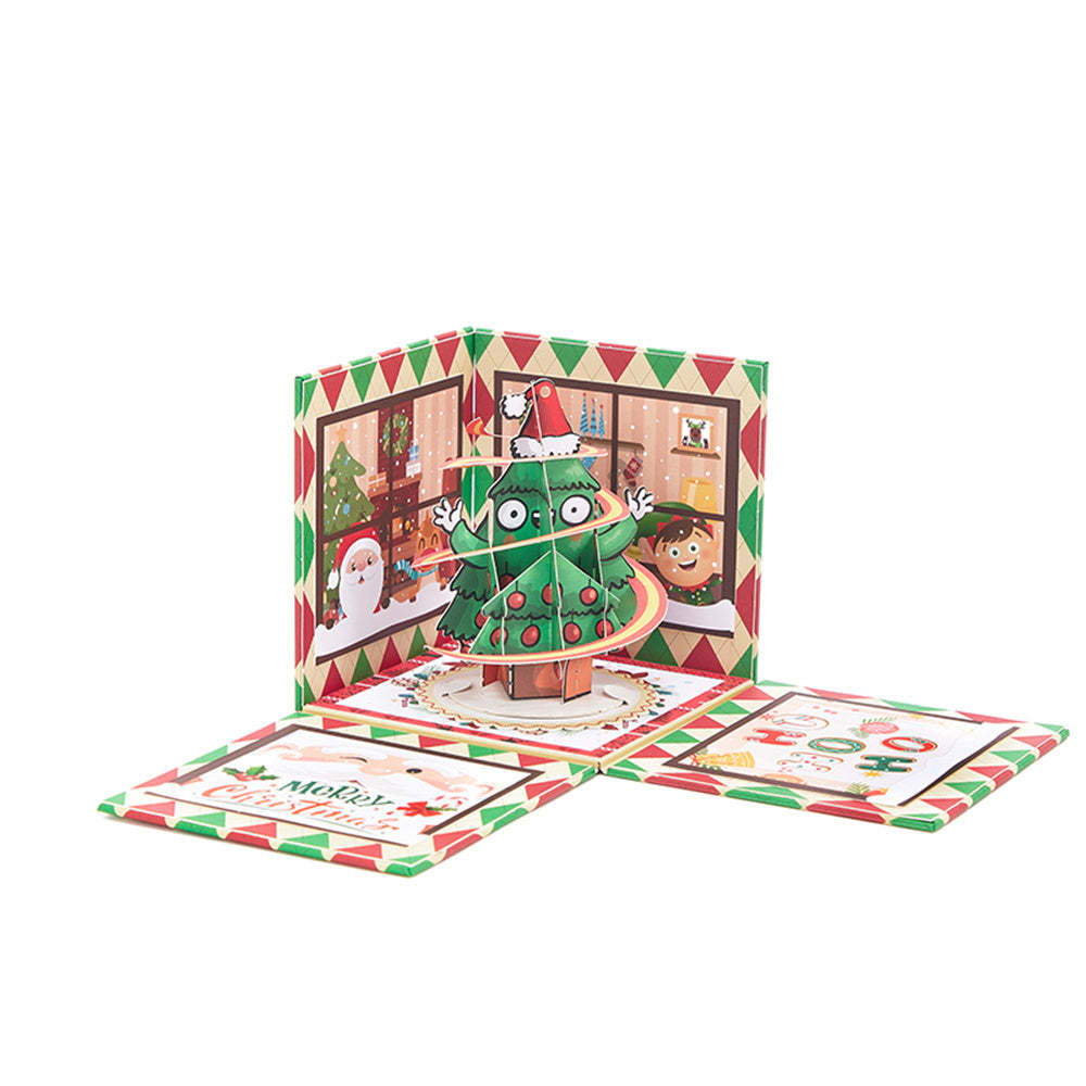 Carte Pop Up De Noël 3d, Boîte Explosive Surprise De Noël, Carte De Vœux - votrecollierprenomfr