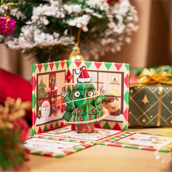 Carte Pop Up De Noël 3d, Boîte Explosive Surprise De Noël, Carte De Vœux - votrecollierprenomfr