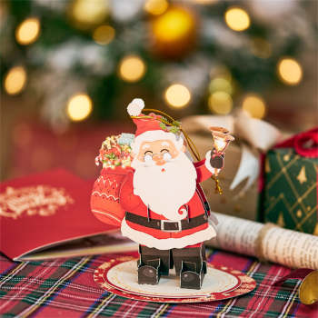 Carte Pop-up De Noël 3d, Carte De Vœux Avec Ornement Du Père Noël - votrecollierprenomfr