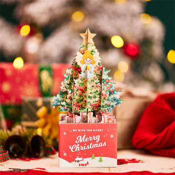 Carte Pop Up De Noël 3d, Boîte D'arbre De Noël, Carte De Vœux - votrecollierprenomfr