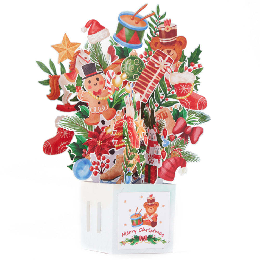 Carte Pop Up De Noël 3d, Boîte D'arbre Cadeau De Noël, Carte De Vœux - votrecollierprenomfr