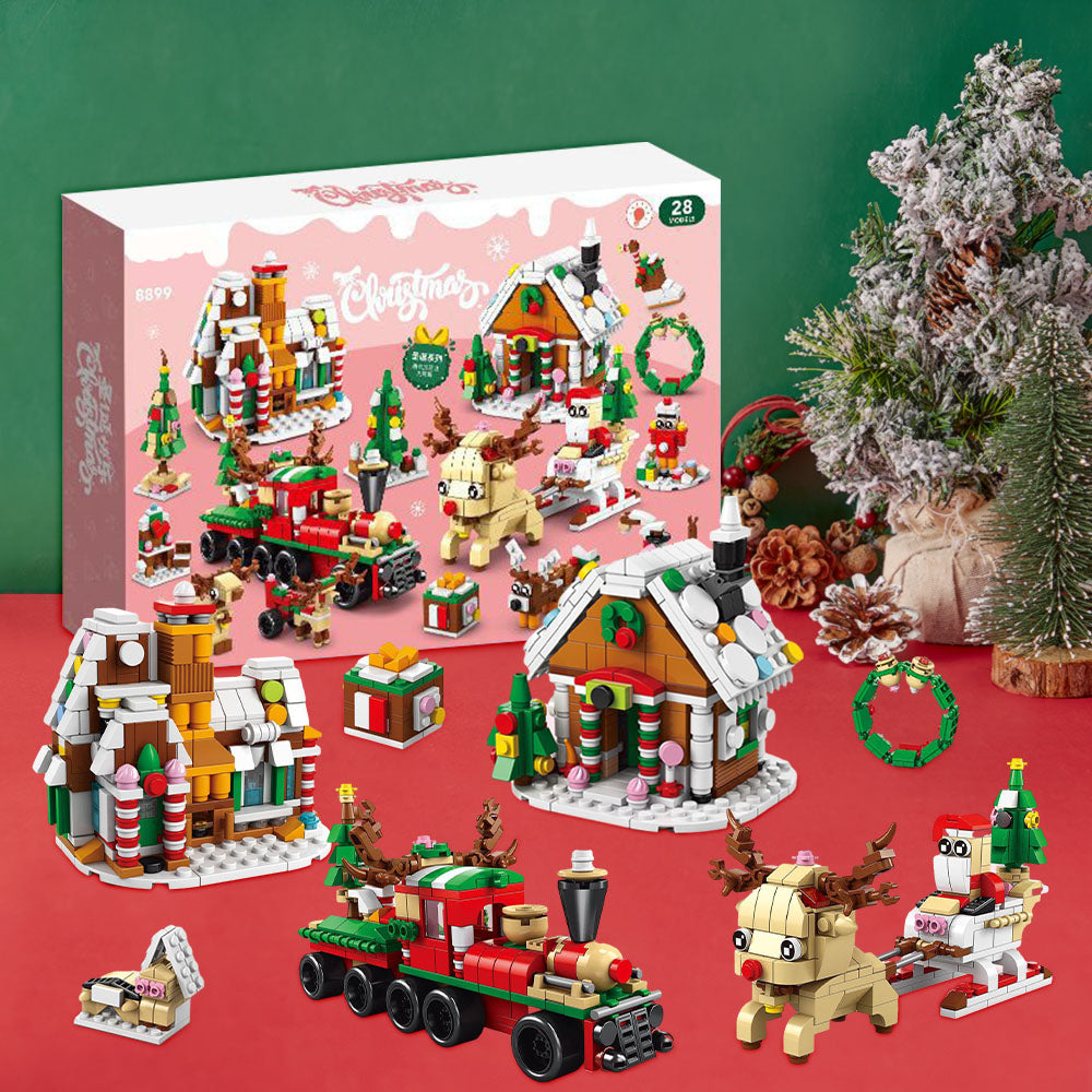 Coffret Surprise De Figurines En Briques Christmas Town, Calendrier De L'avent 24 Jours