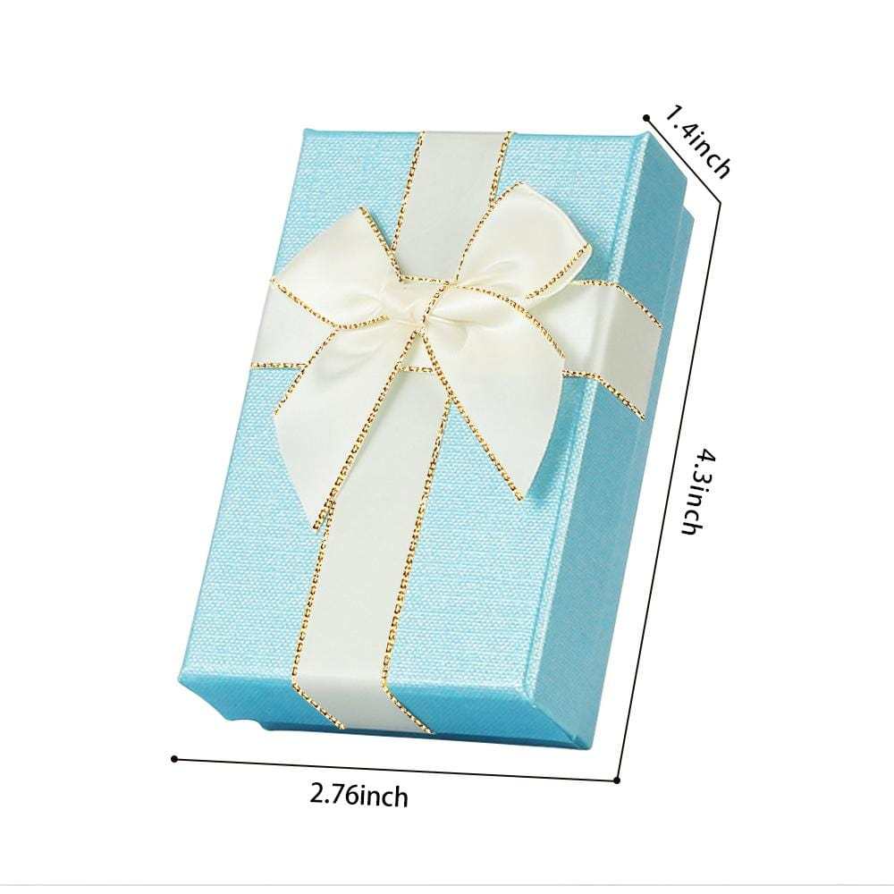 Coffret Cadeau Avec Couvercle Et Ruban - Bleu - votrecollierprenomfr