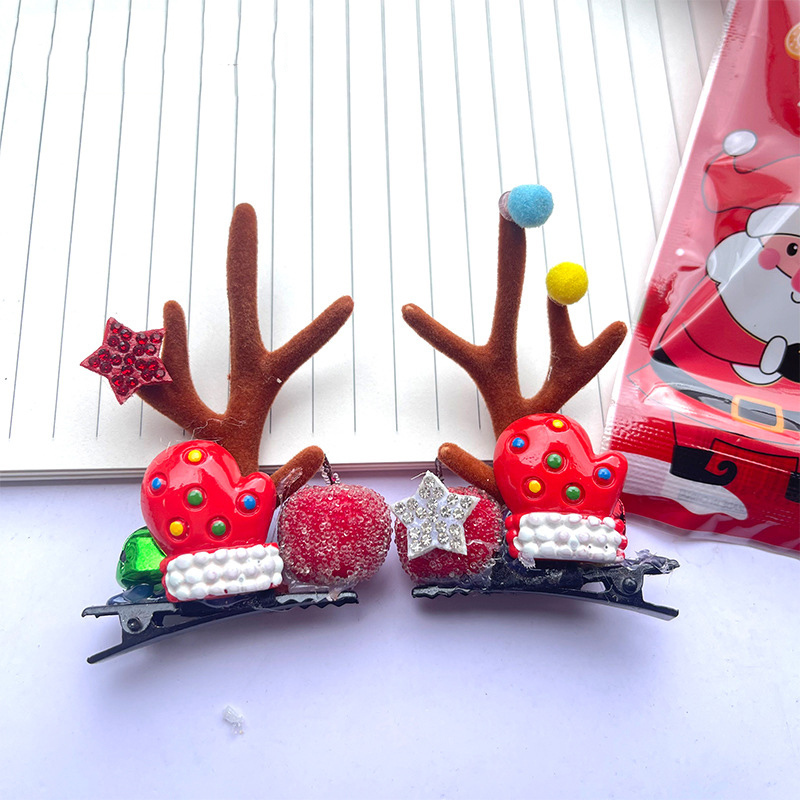 Pinces À Cheveux En Forme De Bois De Renne Pour Noël, Adorables Barrettes À Cheveux Oreilles De Renne, Accessoires De Cheveux Festifs (1 Acheté, 1 Offert !) - votrecollierprenomfr