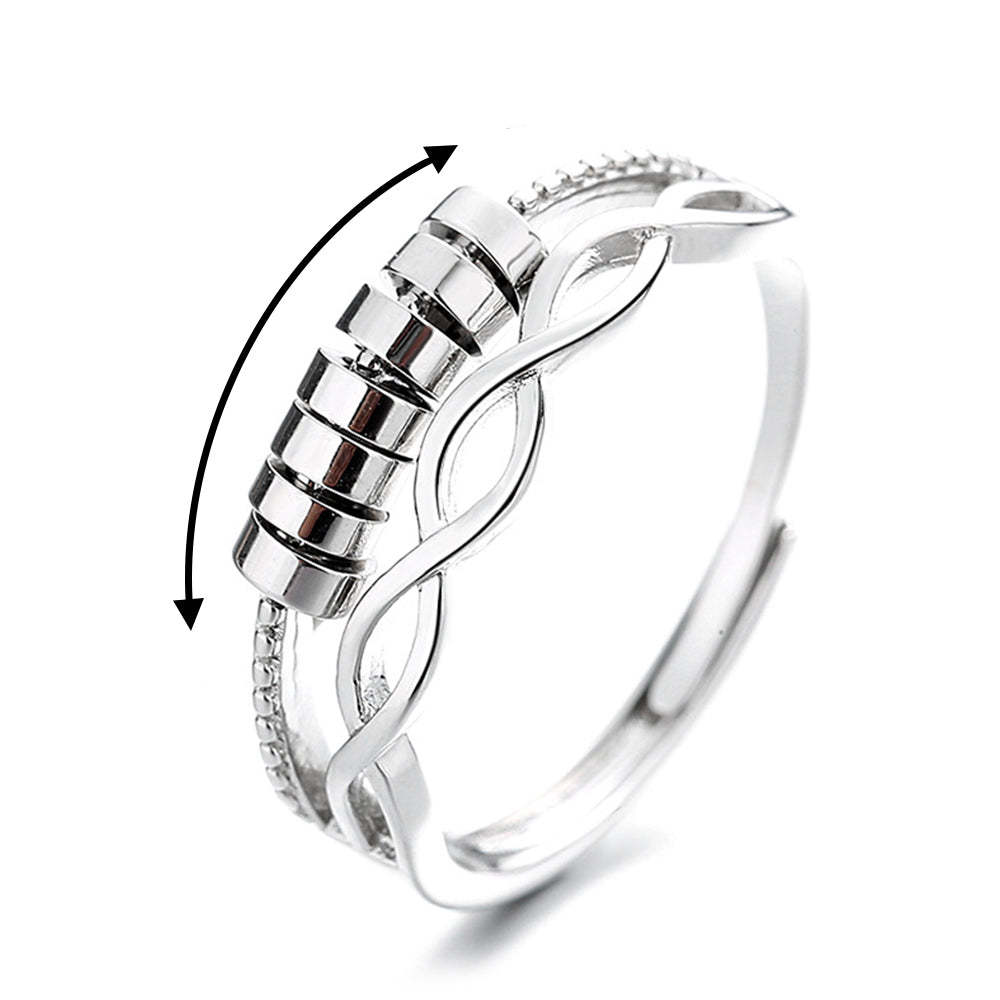 Anxiety Ring for Women Men Fidget Rings for Anxiety Spinning Bead Adjustable Rotating Ring - votrecollierprenomfr