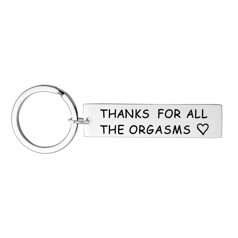 Merci Pour Tous Les Orgasmes Porte-clés En Acier Inoxydable Cadeau Pour Amoureux - votrecollierprenomfr