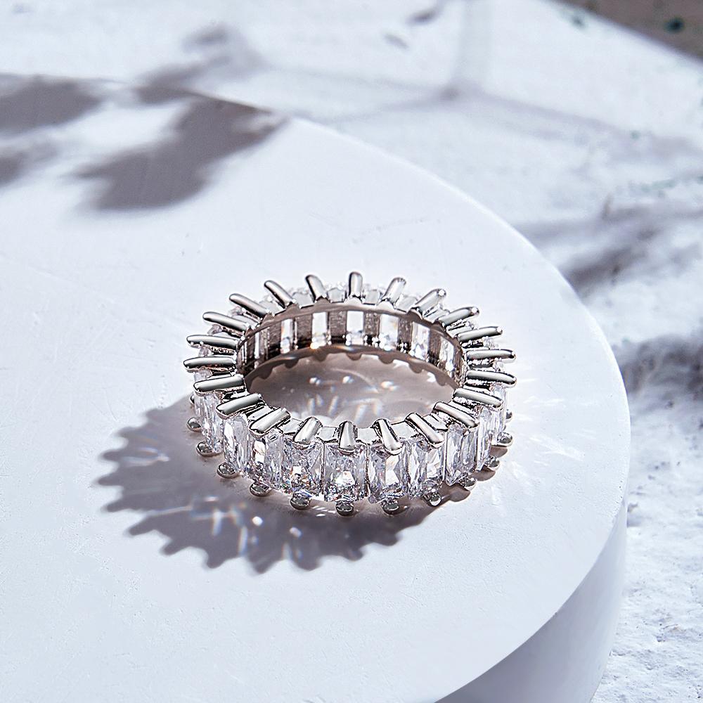 Bague Hip Hop Unique, Bague En Zircon Cubique À Une Rangée, Cadeaux Pour Hommes - votrecollierprenomfr