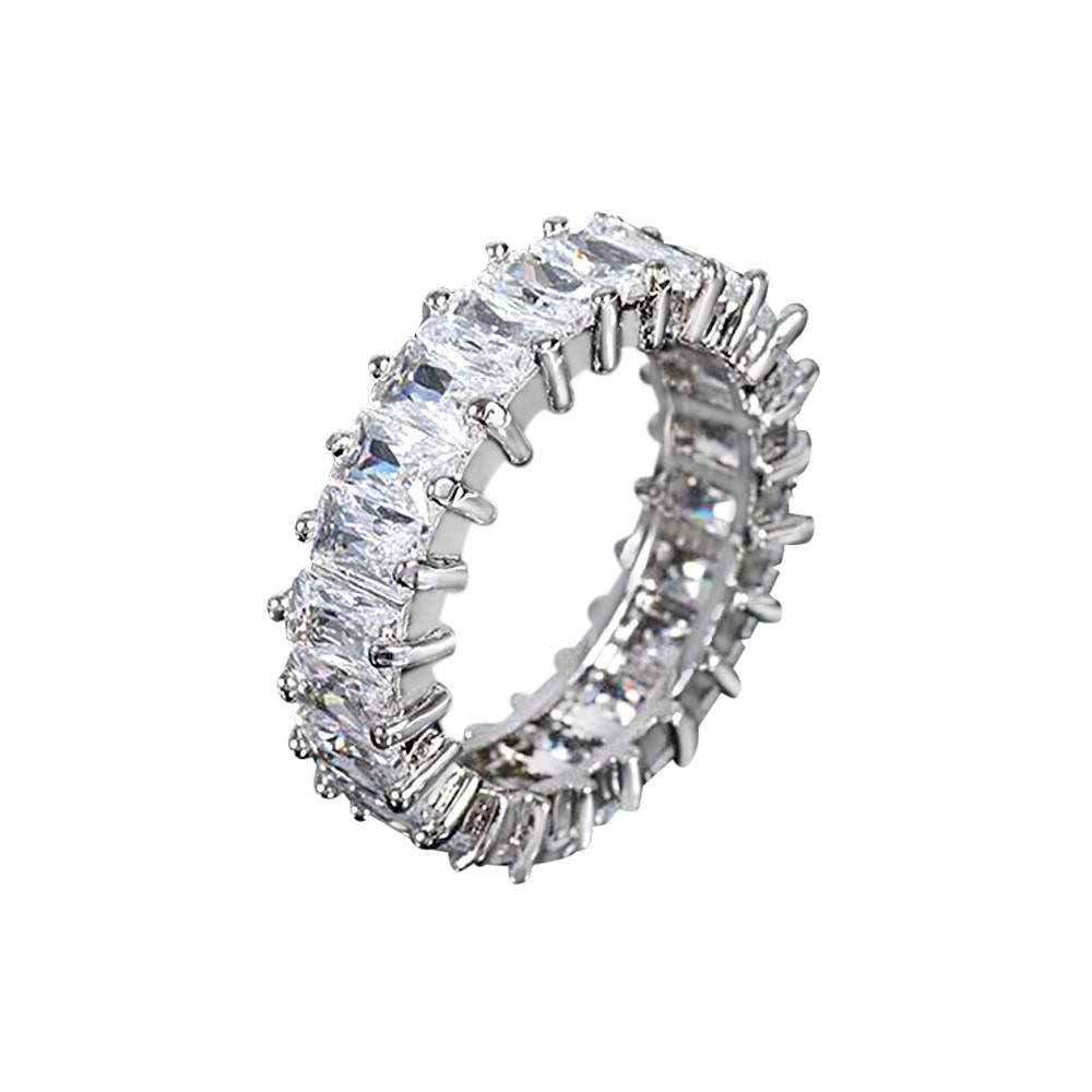 Bague Hip Hop Unique, Bague En Zircon Cubique À Une Rangée, Cadeaux Pour Hommes - votrecollierprenomfr