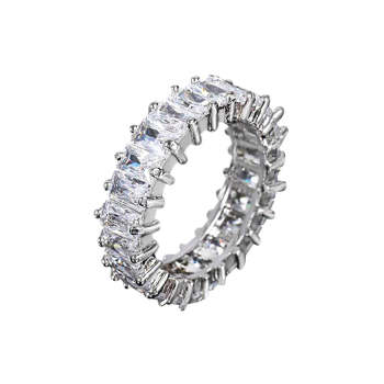 Bague Hip Hop Unique, Bague En Zircon Cubique À Une Rangée, Cadeaux Pour Hommes - votrecollierprenomfr