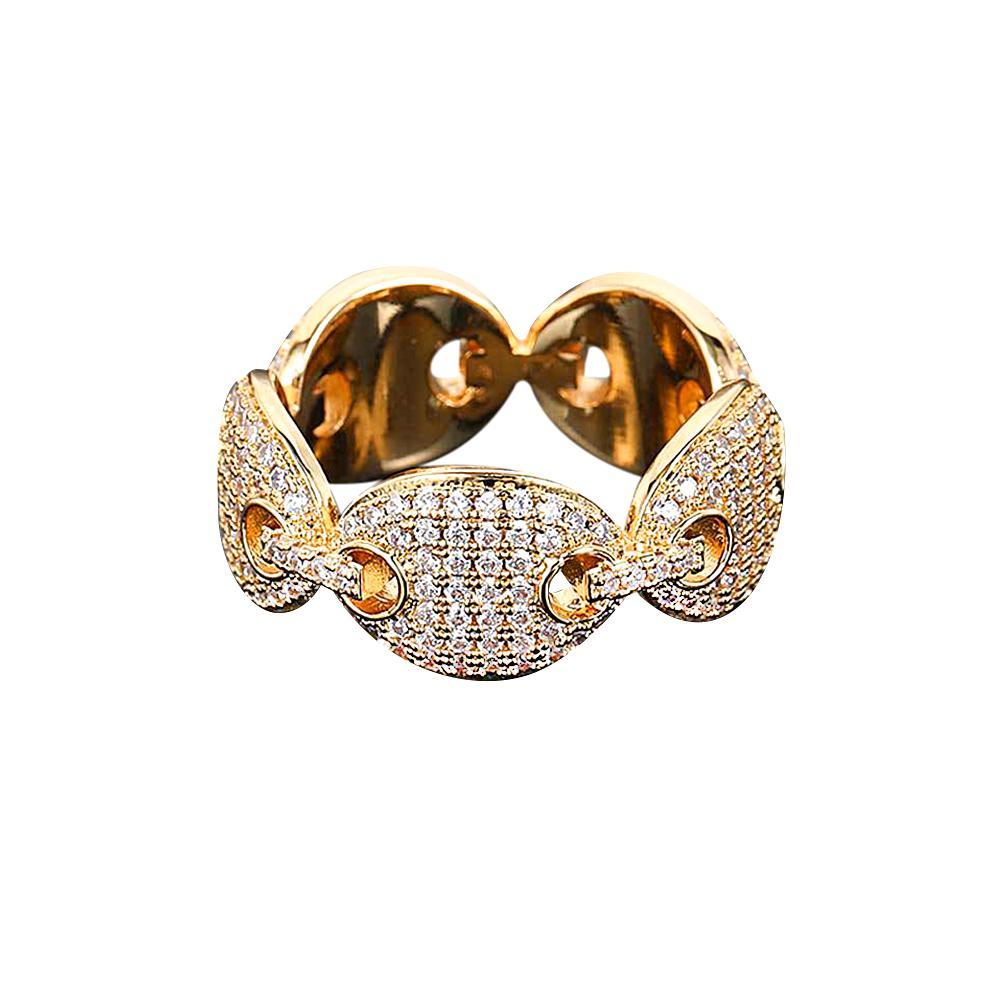 Bague Hip Hop À La Mode En Zircon, Anneau De Grain De Café, Cadeaux Pour Hommes - votrecollierprenomfr