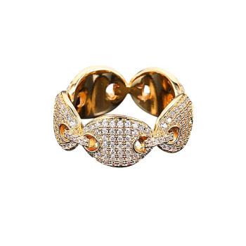 Bague Hip Hop À La Mode En Zircon, Anneau De Grain De Café, Cadeaux Pour Hommes - votrecollierprenomfr