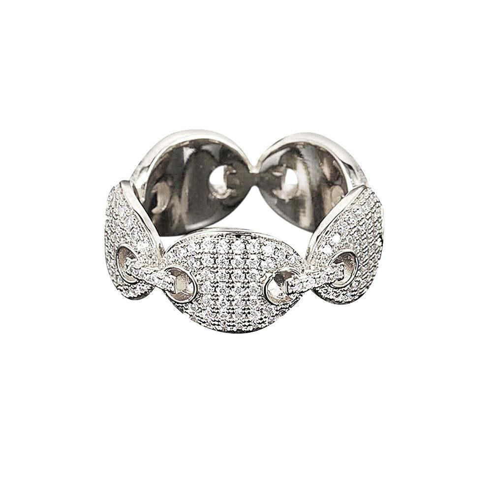 Bague Hip Hop À La Mode En Zircon, Anneau De Grain De Café, Cadeaux Pour Hommes - votrecollierprenomfr