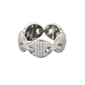Bague Hip Hop À La Mode En Zircon, Anneau De Grain De Café, Cadeaux Pour Hommes - votrecollierprenomfr