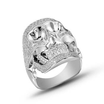 Bague Crâne Hip Hop Rétro Punk, Bijoux Populaires, Cadeaux Pour Hommes - votrecollierprenomfr