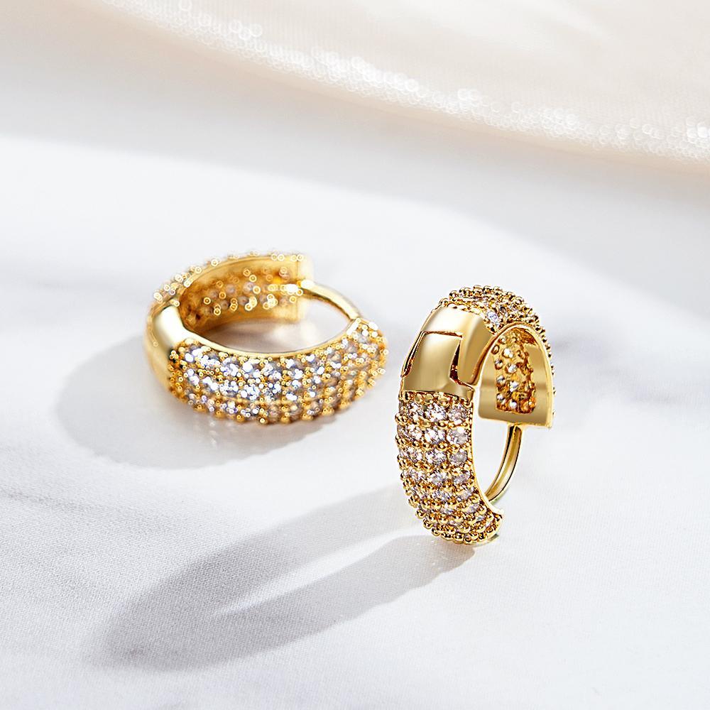 Boucles D'oreilles Hip Hop À La Mode Rondes En Zircon, Bijoux De Personnalité Pour Hommes - votrecollierprenomfr
