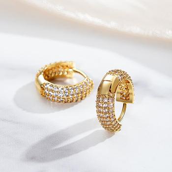 Boucles D'oreilles Hip Hop À La Mode Rondes En Zircon, Bijoux De Personnalité Pour Hommes - votrecollierprenomfr